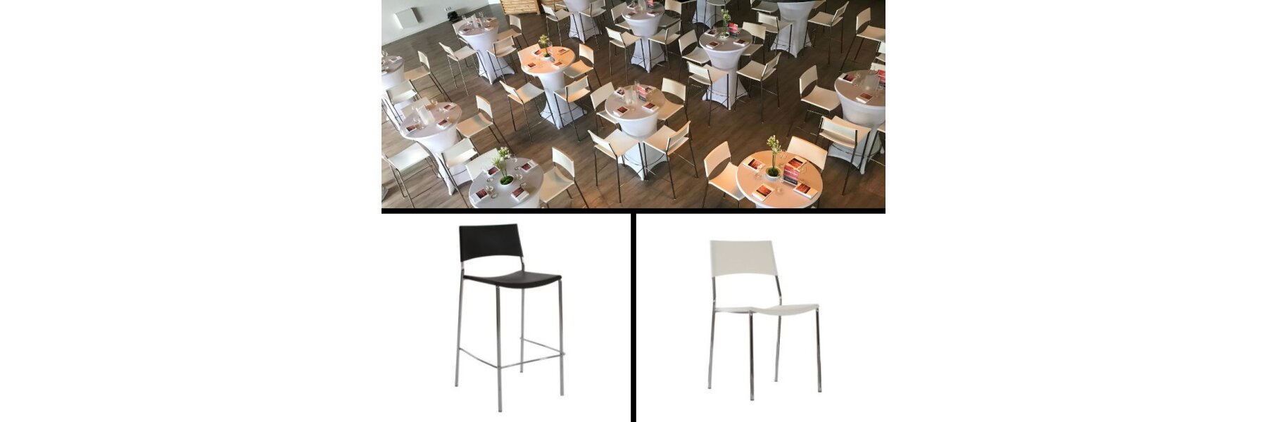 Barhocker und Stapelstuhl Padova - Padova – Flexibler Barhocker &amp; Stapelstuhl für jedes Event