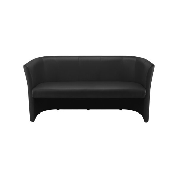 Lounge Sofa Trio Bari Kunstleder Schwarz