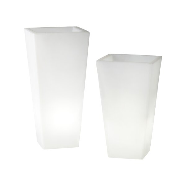 Y-Pot 43x43; H=74cm beleuchtet PE Weiß