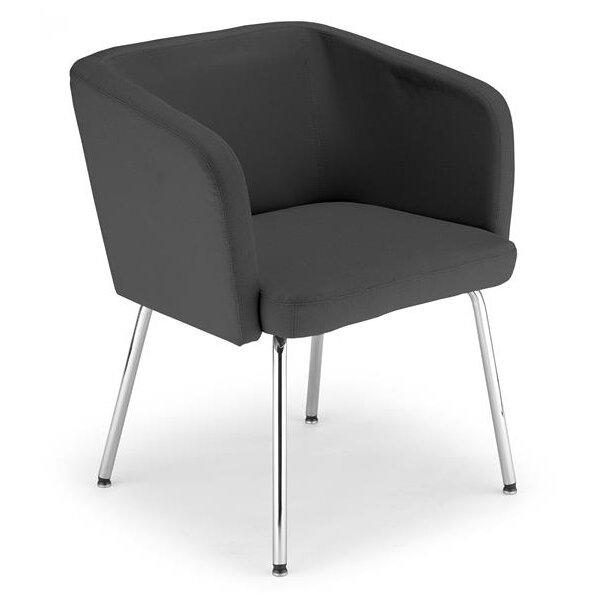 Lounge chair Henri Chrome / leatherette Black
