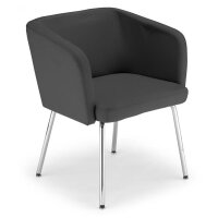 Lounge Sessel Henri Chrom/Kunstleder Schwarz