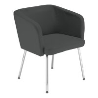 Lounge chair Henri Chrome / leatherette Anthracite