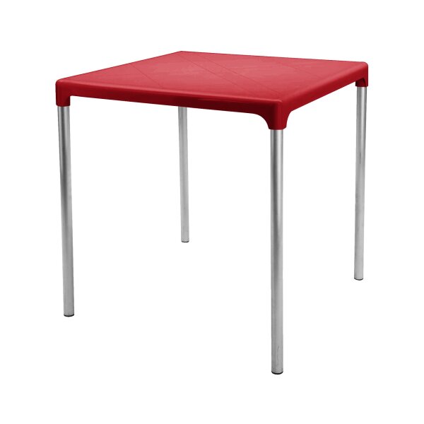 Bistro table Victor 70x70cm Alu / PP Red