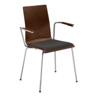 Stacking Chair Oslo with Armrests and Seat Cushion