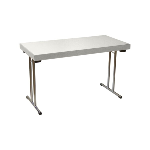 Folding table T-Frame 120x80cm chrome/melamine/white - edge 72mm