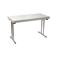 Folding table T-Frame 120x80cm chrome/melamine/white - edge 72mm