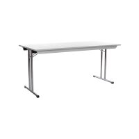 Folding table T Frame 120x80cm chrome / HPL / white edge 3mm