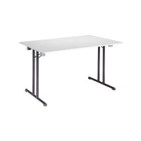 Folding table T Frame 120x80cm black / melamine / white edge 3mm