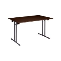 Folding table T Frame 160x80cm Black / HPL / wenge - edge 3mm