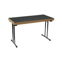 Folding table T-frame 180x80cm black/HPL/anthracite - edge 72mm