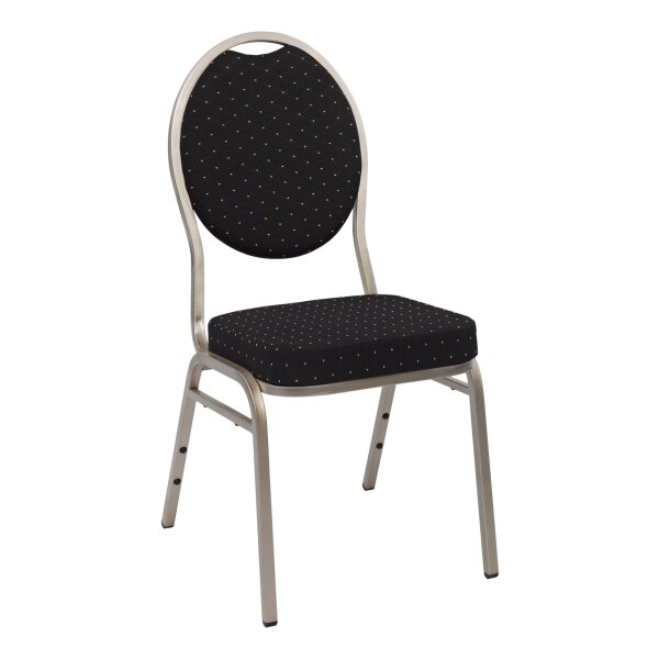 Banquetchair Cholet silver/black with dots