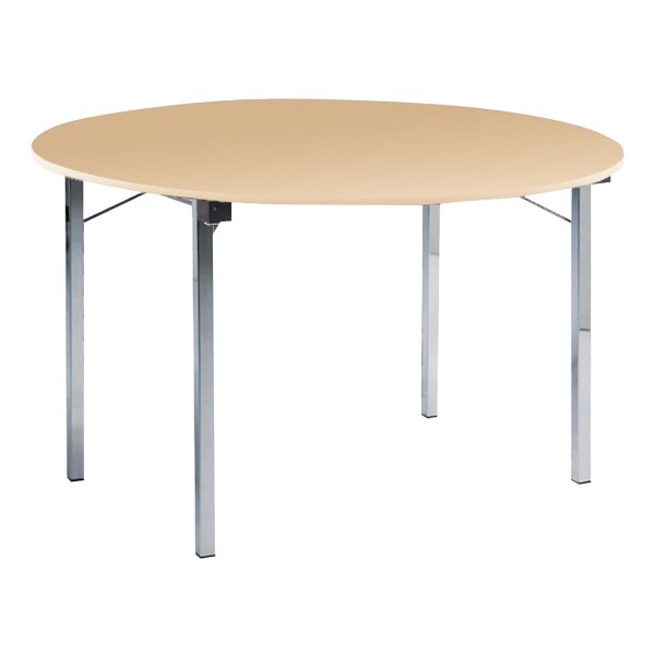 Folding table U Frame D150cm chrome / melamine / beech