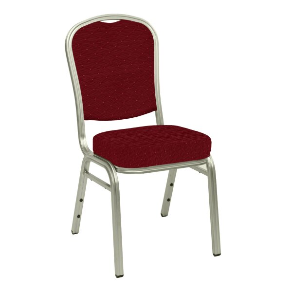 Stacking Chair Banquet BC 2800 Aluminium without armrests Champagne Bordeaux with Dots