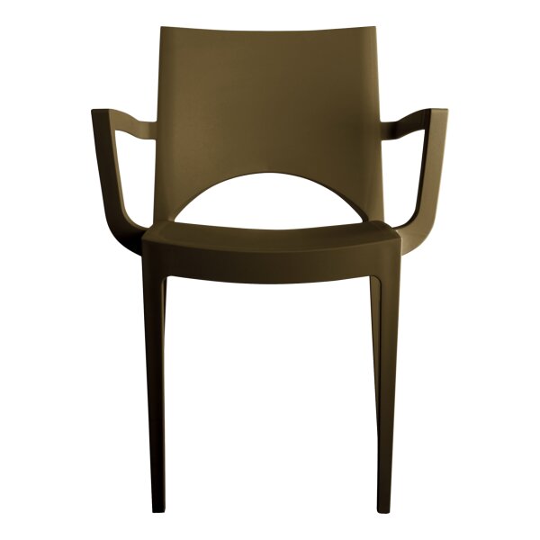 Plastic Chair Milan Armrests Mokka