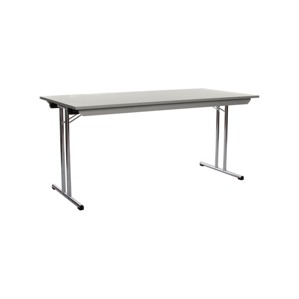 Folding Table T-Table 140x45cm Lightgrey Chrome ABS Melamine