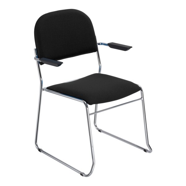 Stacking Chair München with Armrest Black B1