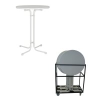 SET partytable Mainz (15 pieces) and transport trolley partytables universal small (1 piece)