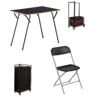 SET seminar table, event folding chair and transport trolley