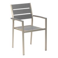 Terrace chair Simon Aluminum brushed / Polywood grey
