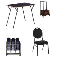 SET seminar table, Lille banquet chair and trolley
