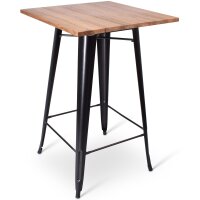 Partytable Alex Black/Elm Wood/70x70cm