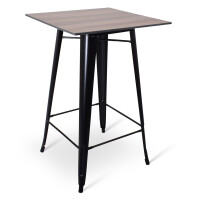 Partytable Alex Black/Warm Oak Compact/70x70cm