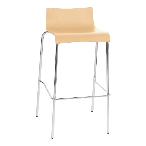 Barhocker Ole S Chrom/Buche Natur