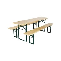 Biertischgarnitur 220x60 Natur