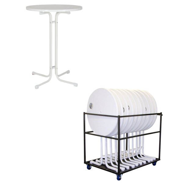 Partytable Mainz Set (10 units) with Large Universal Transport Trolley (1 unit)