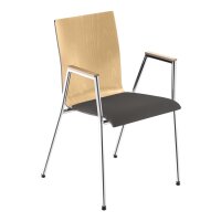 Stacking Chair Helsinki with Seat Cushion and Armrests