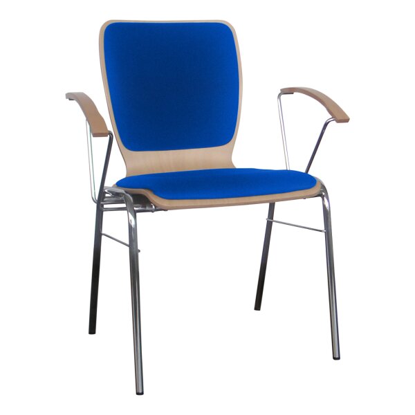 Stacking Chair Kiel Armrests Full Upholstery