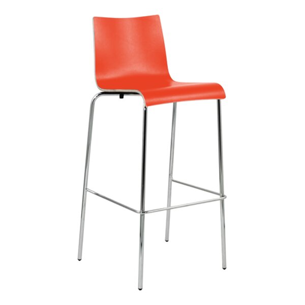 Bar stool Ole chrome / HPL tangerine