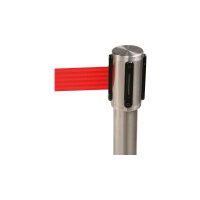 Head for barrier posts Automatic brushed / red