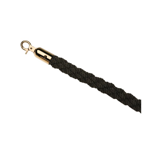 Rope for barrier posts Braided, black / gold