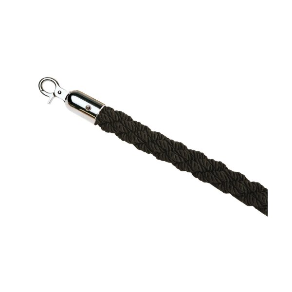 Rope for barrier posts Braided, black / chrome