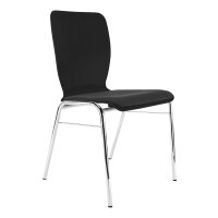 Stacking chair Kiel with seat cushion chrome / black / anthracite