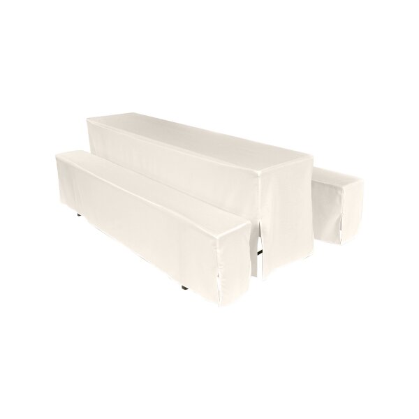 Biertischgarnitur Hussen Set President 220x60 Ecru