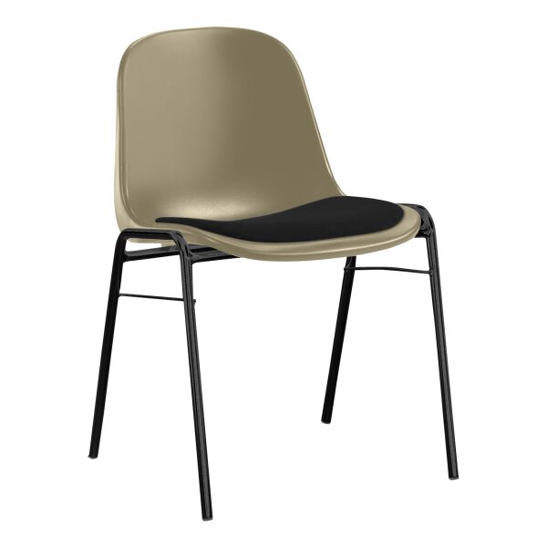 Stapelstuhl Kopenhagen mit Sitzpolster Schwarz/Beige/Anthrazit