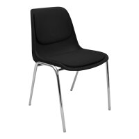 Stacking chair Kopenhagen with full upholstery chrome / black / black