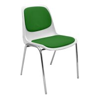 Stacking chair Kopenhagen with full upholstery chrome / white / green