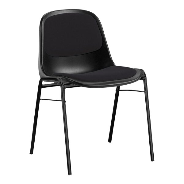Stacking chair Kopenhagen with full upholstery black / black / black