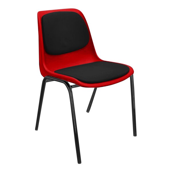 Stacking chair Kopenhagen with full upholstery black / red / anthracite
