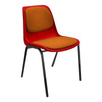 Stapelstuhl Kopenhagen mit Vollpolster Schwarz/Rot/Orange