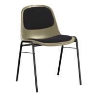 Stacking chair Kopenhagen with full upholstery black / beige / black