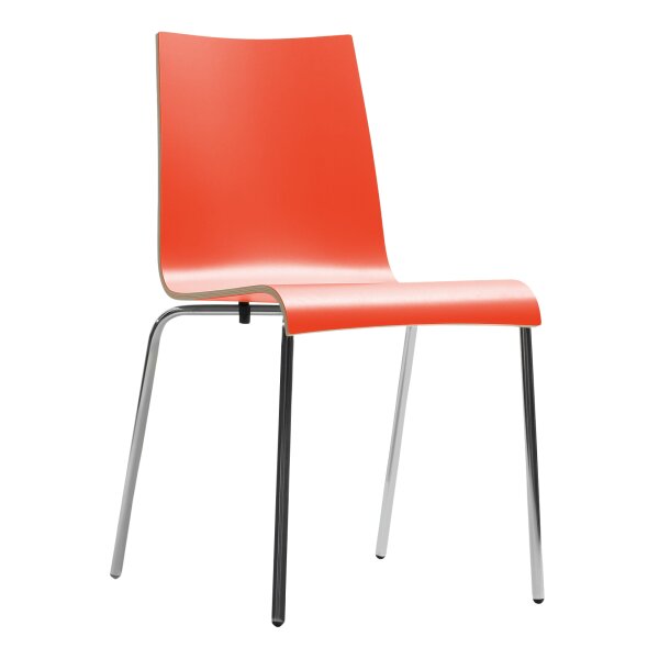 Stacking chair Ole Chrome / HPL Tangerine