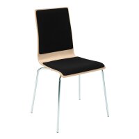 Stacking chair Oslo with full upholstery chrome / beech / black