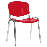 Stacking chair Palermo plastic chrome / red