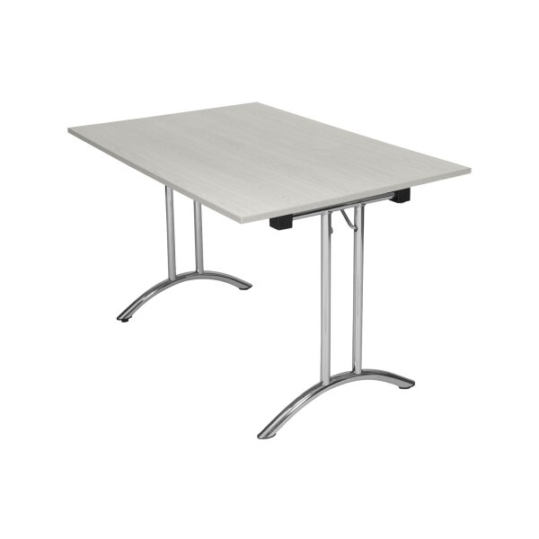 Folding table TX Frame 120x80cm chrome / melamine / lightgrey
