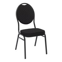 Stacking Chair Banquet BC 1100 Hammerscale/ Black with Polka Dots B1