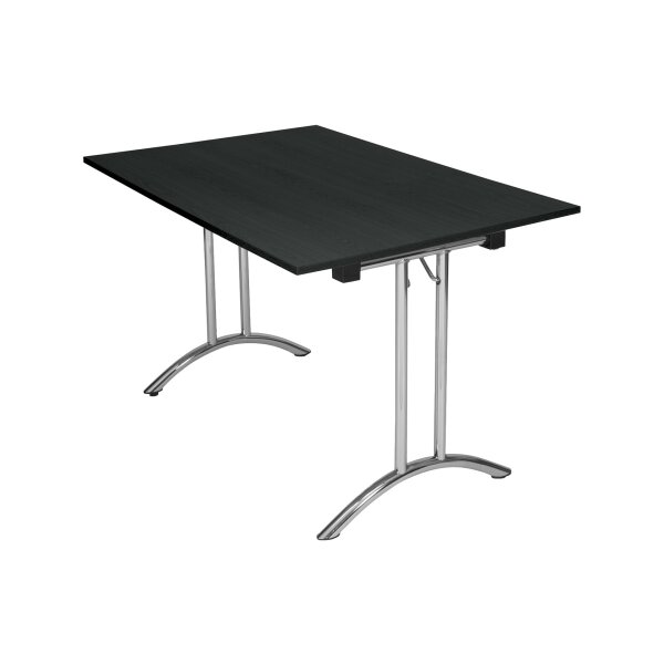Folding table TX Frame 120x80cm Chrome / Melamine / anthracite - edge 3mm